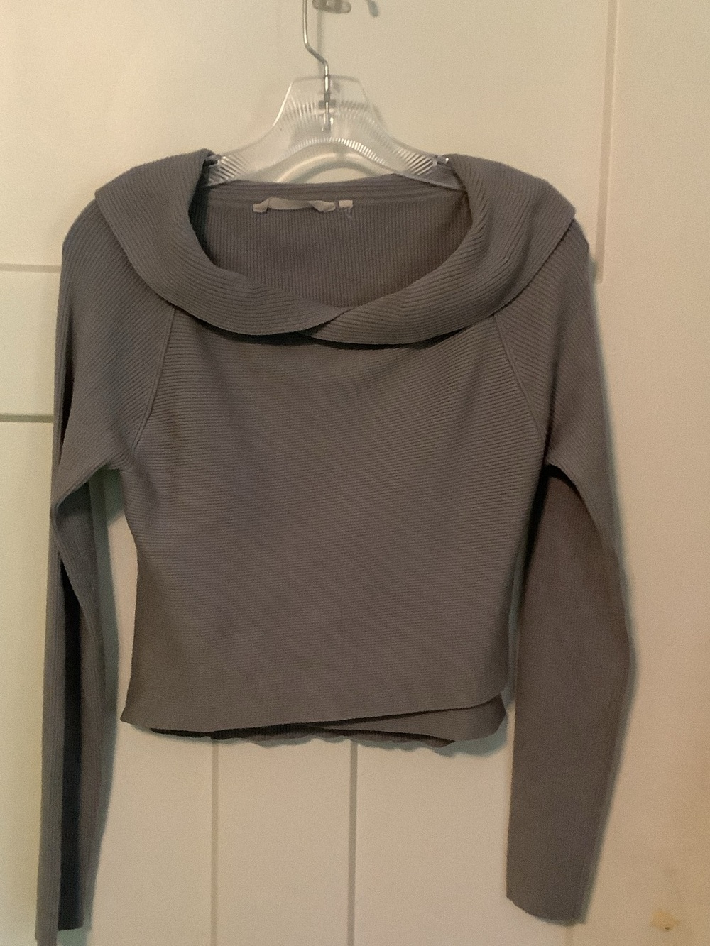 Soft Surroundings Cozy Cowl Ribbed Sweater - Light Gray